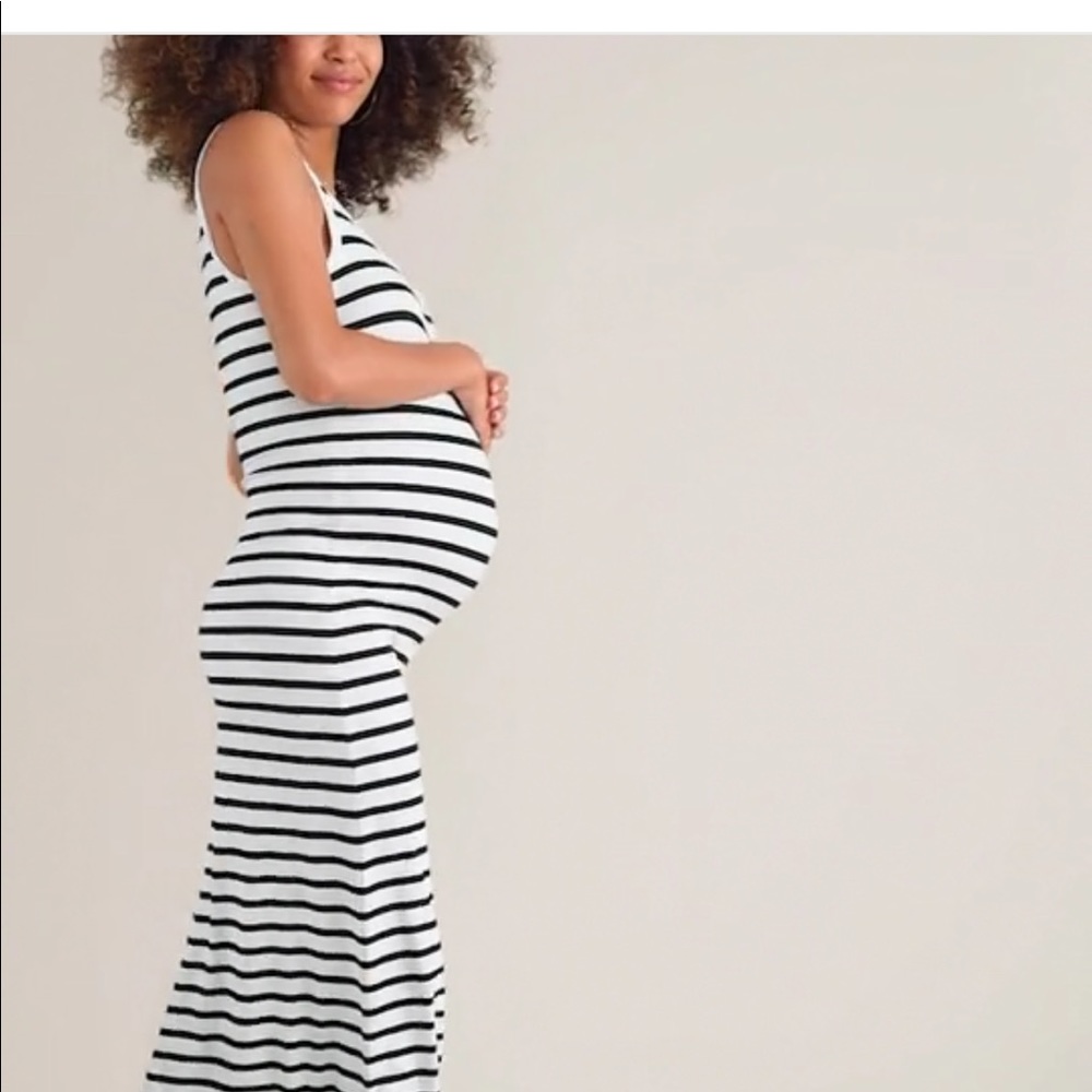 Hatch Long Body Tank Dress black and white